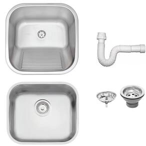 Cuba Tramontina Prime em Aço Inox Acetinado 40X34 cm com Válvula e Tanque Acetinado 40X40 e Sifão 94