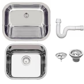 Cuba Tramontina Prime em Aço Inox Alto Brilho 40x34 cm com Válvula e Tanque Polido 50x40 94020207-94