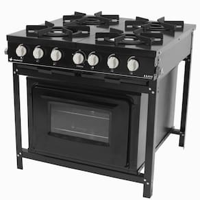 Fogão A Gás Venâncio Bravo 4 Bocas Com Forno Preto BR4BFPR