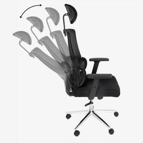 Cadeira de Escritório Presidente Ergonômica Tela Mash Reclinável NR17 - Preta