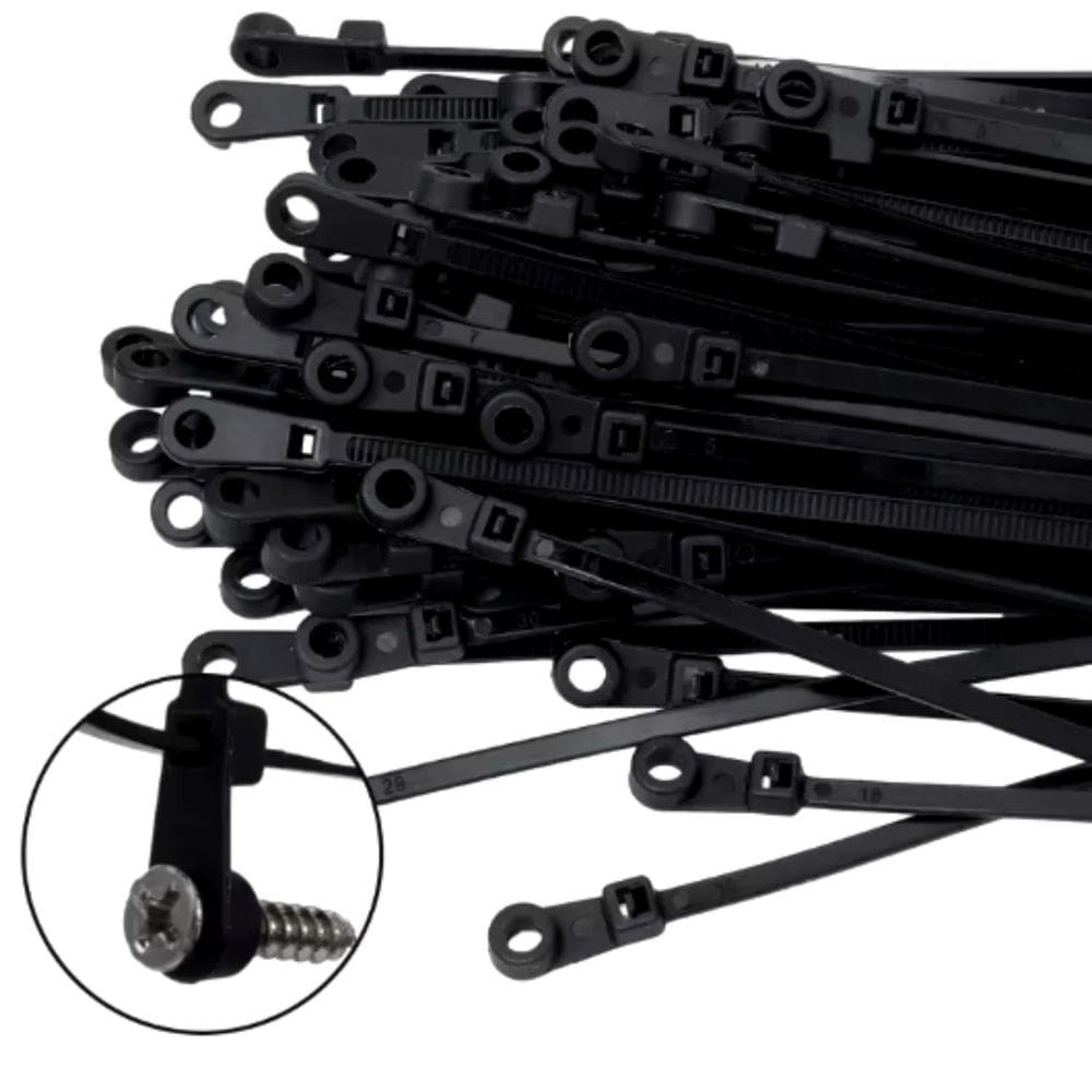 Kit 100 Abraçadeiras De Nylon Para Parafuso Fixador 4Mmx15Cm
