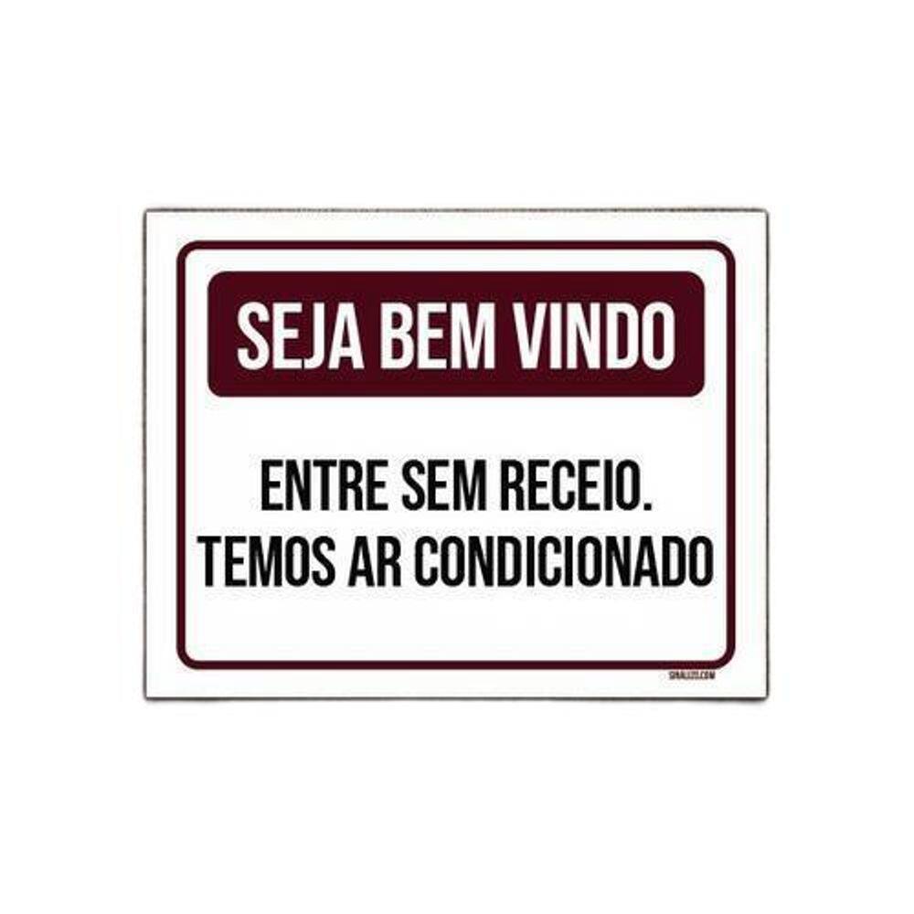 Placa Seja Entre Sem Receio Ar Condicionado 18x23 10un