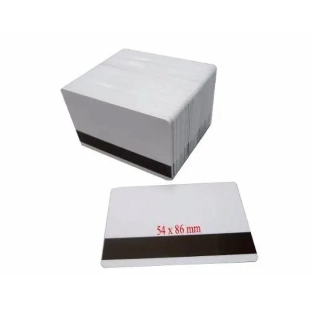 Cartão De Pvc Branco P/ Crachá 54 X 86mm Com Tarja 100 Unid