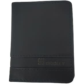 Carteira Briolly Preta Vertical Slim de Homem Veneza Porta Cartão Visor CNH