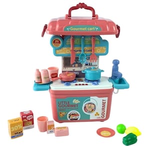 Kit Cozinha Completa Com Som E Luz Infantil Cor Rosa Castela