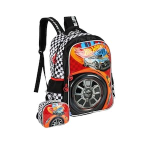Kit Escolar Mochila De Costas+Lancheira Hot Wheels - Preto