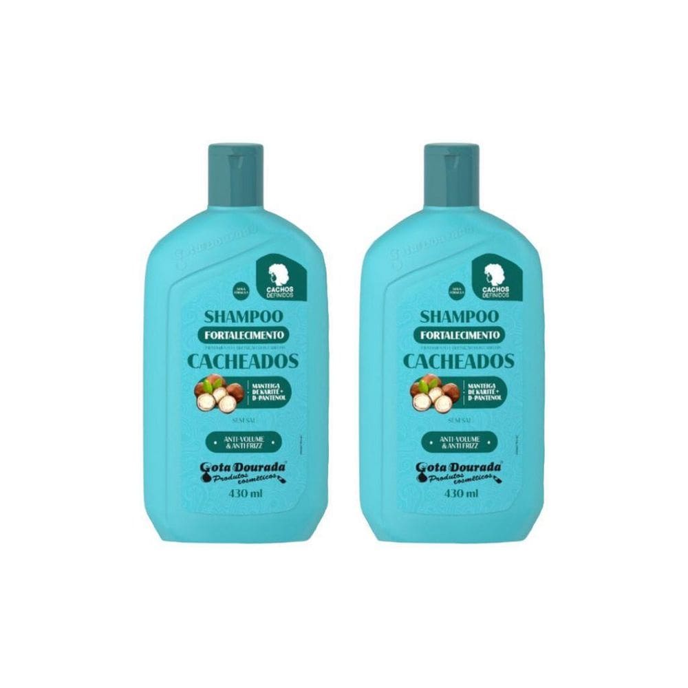 Shampoo Gota Dourada 430Ml Fortalecimento Cachos - Kit C/2Un