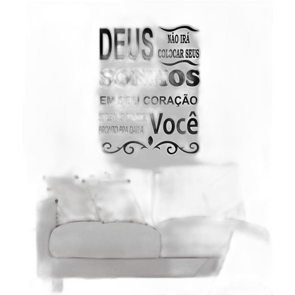 Adesivo Decorativo de Parede Frase Deus Sonho Sala Quarto