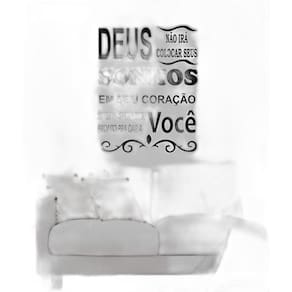 Adesivo Decorativo de Parede Frase Deus Sonho Sala Quarto