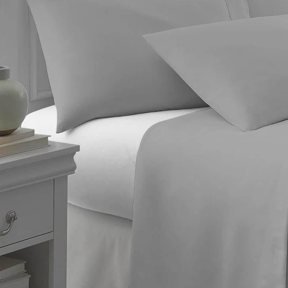 Lençol Queen Profissional 180 Fios Algodão Elástico Branco