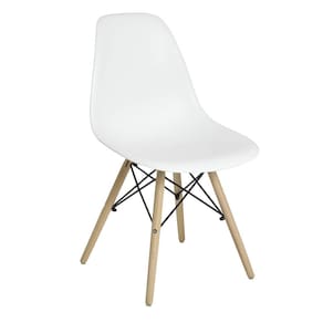 Cadeira Eiffel Com Base De Madeira Branca MOR 009401