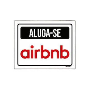 Placa Sinalização - Aluga-Se Airbnb 18X23
