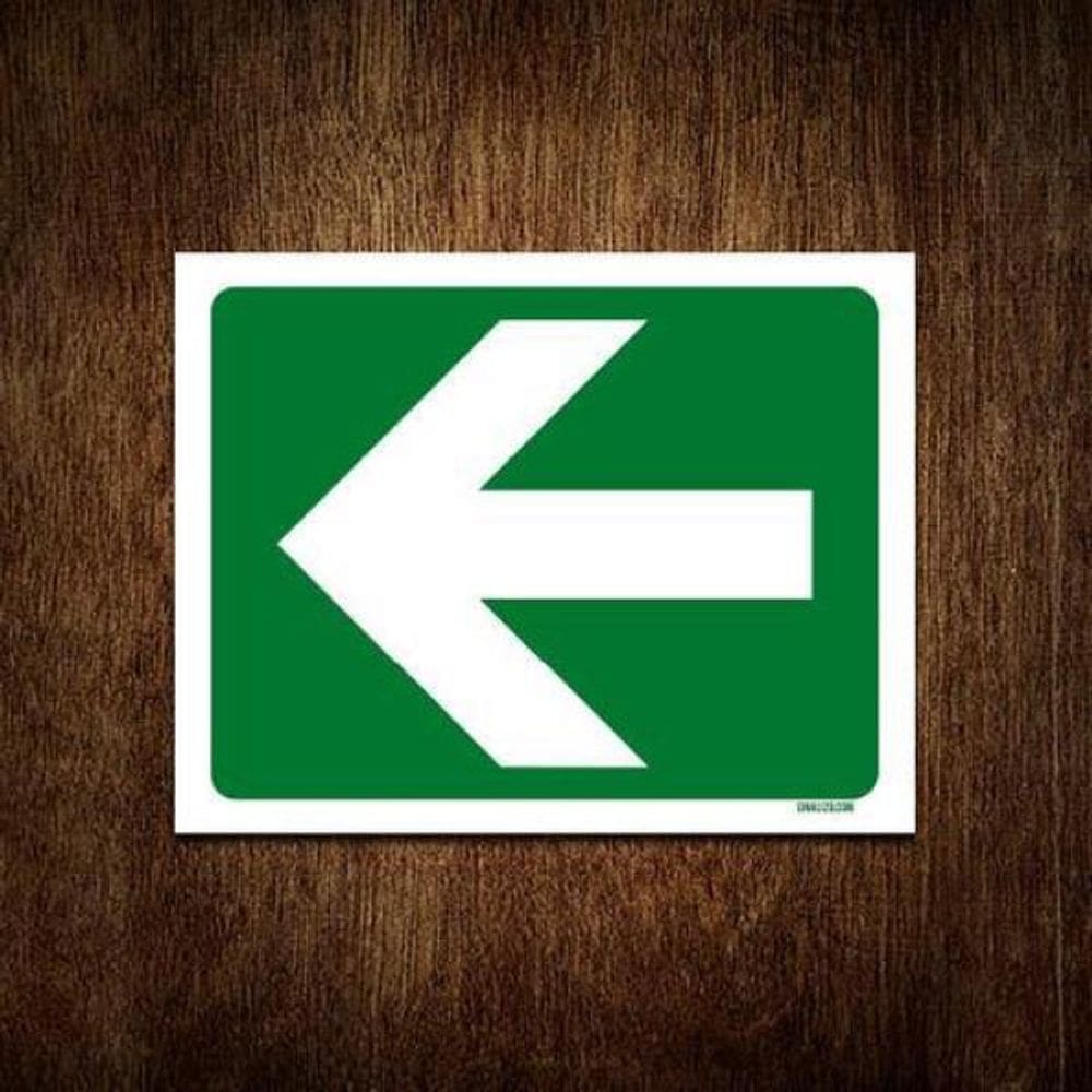 Kit 10 Placas Sinalização Ambiente Seta Esquerda