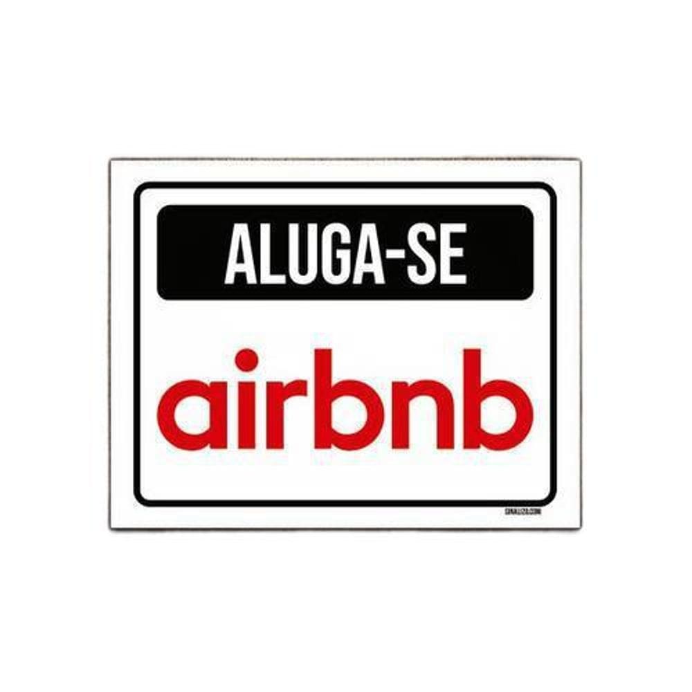 Placa Sinalização - Aluga-Se Airbnb 18X23