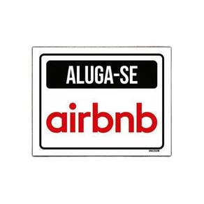 Placa Sinalização - Aluga-Se Airbnb 18X23