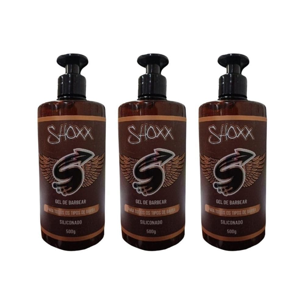 Gel De Barbear Shoxx 500G Siliconado - Kit Com 3Un