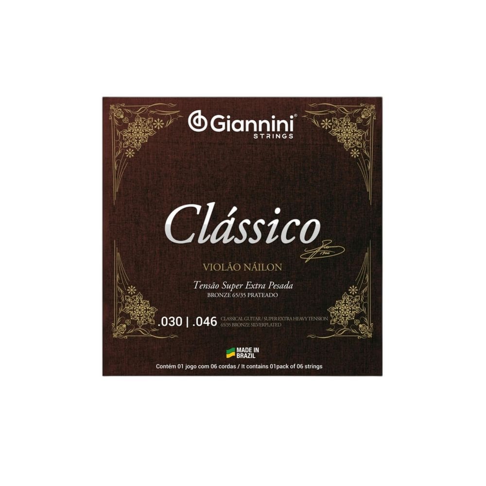 Encordoamento Giannini Genwsxpa Violao 65/35 Prateado Super Pesado
