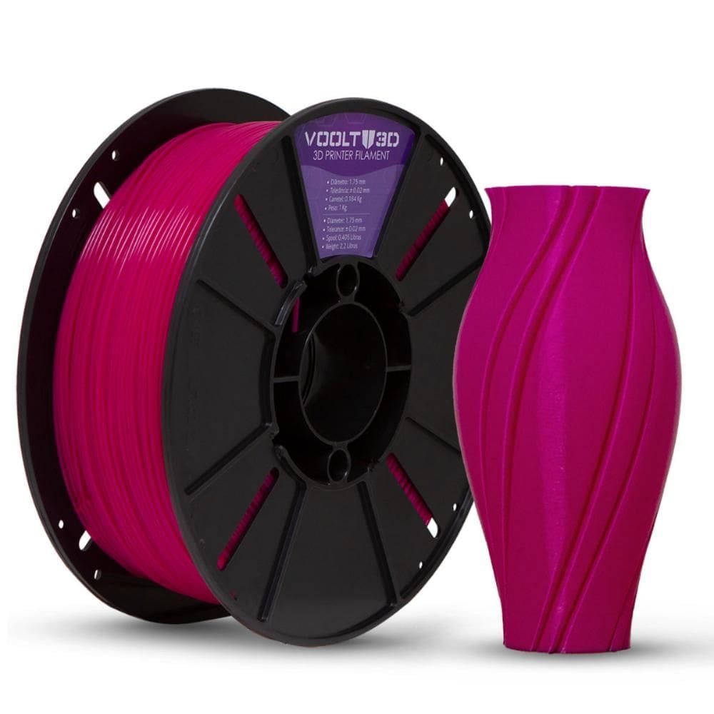 Filamento Para Impressora 3D - PLA Rosa Purpura - 1Kg - 1,75mm - Voolt3D