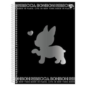 Caderno Univ 10 Matéria 160Fl Rebecca Bonbon Preto Animativa