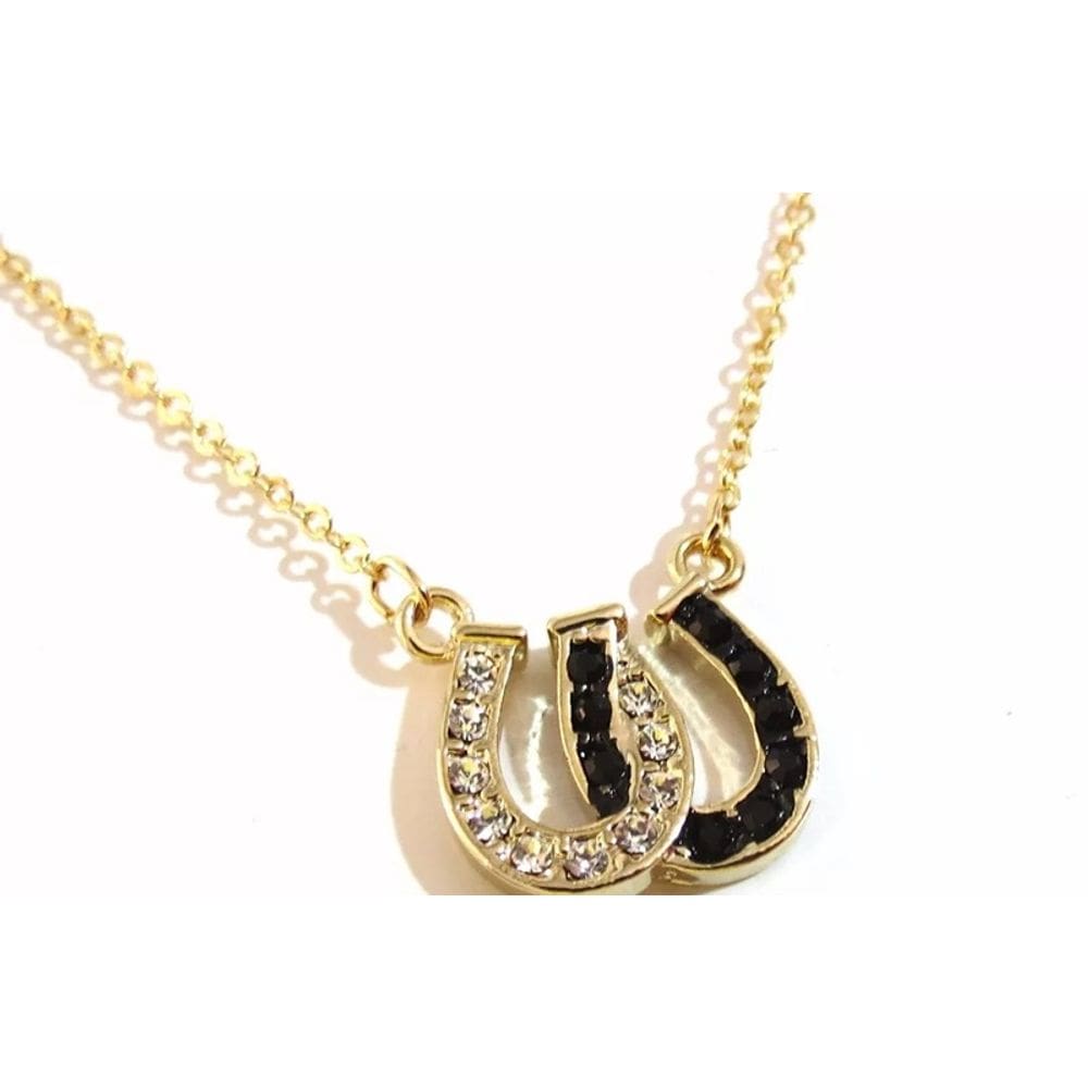 Colar Cordão Gargantilha Dupla Ferradura Folheado