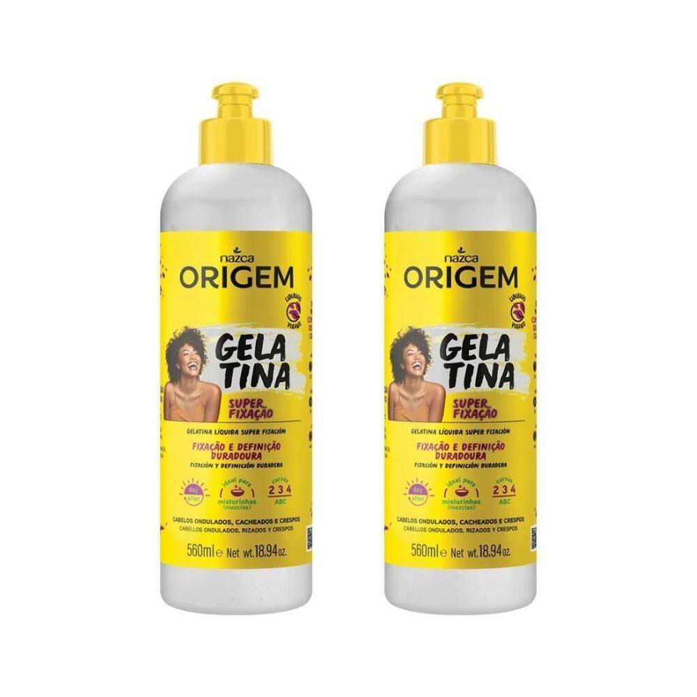 Gelatina Origem Liquida 560Ml Super Fixaçao - Kit Com 2Un