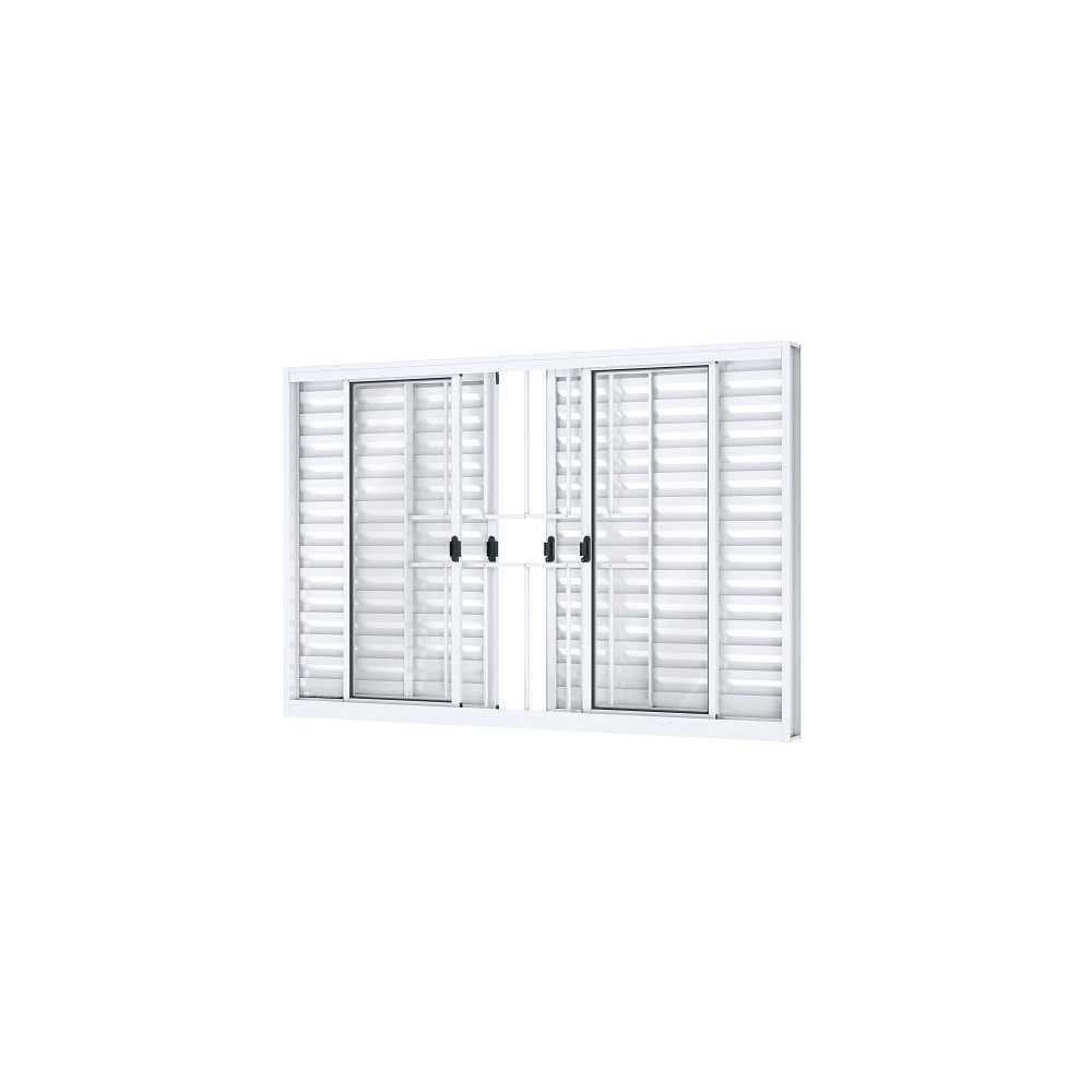 Veneziana Aluminio C/grade Central R10 - 100 X 120cm - Riobras