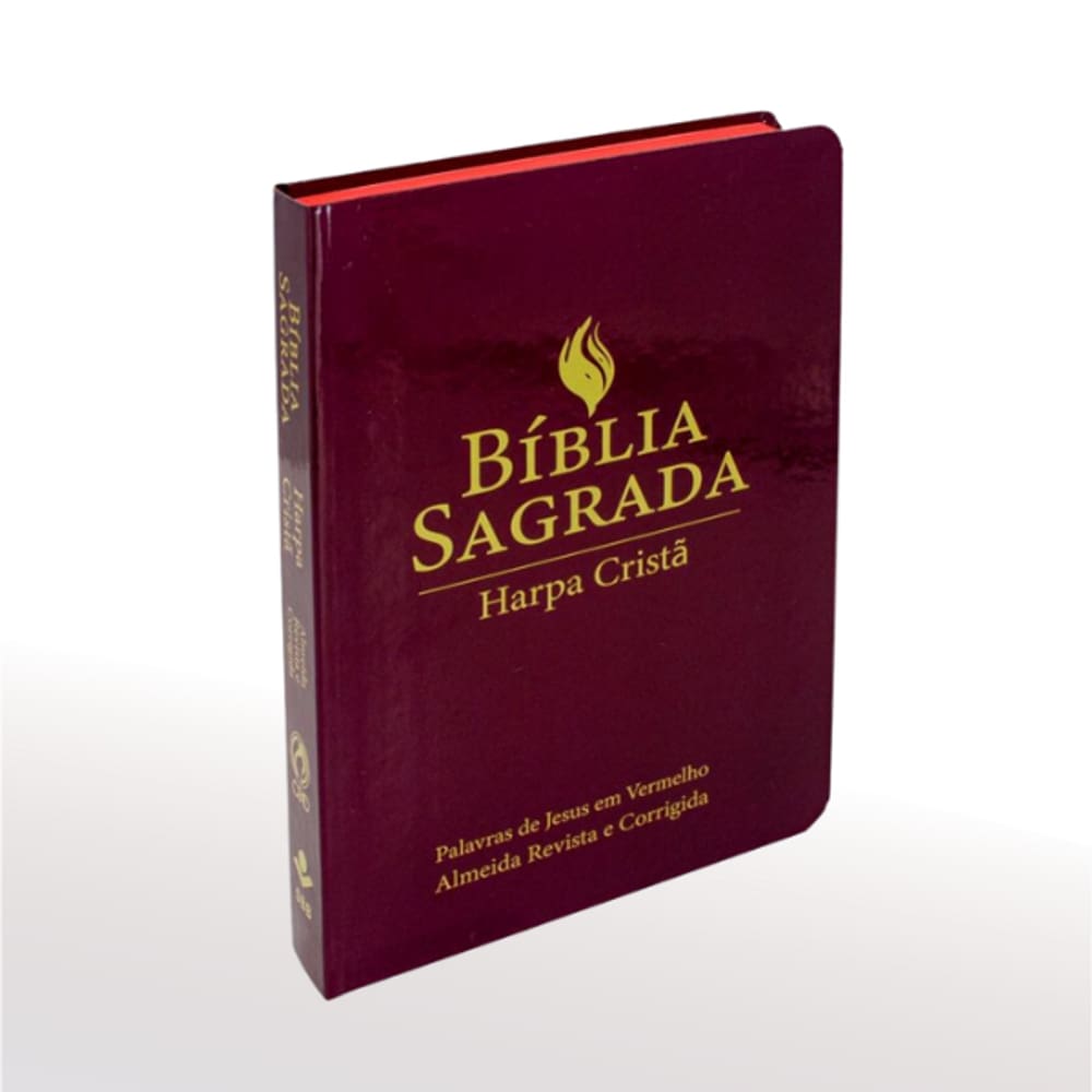 Bíblia Sagrada com Harpa Cristã Letra Grande Capa Semiflexível Vinho