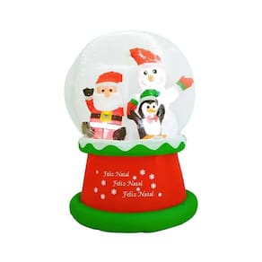 Bola Noel E Amigos Inflável Com Luz Flocos De Neve Led Natal