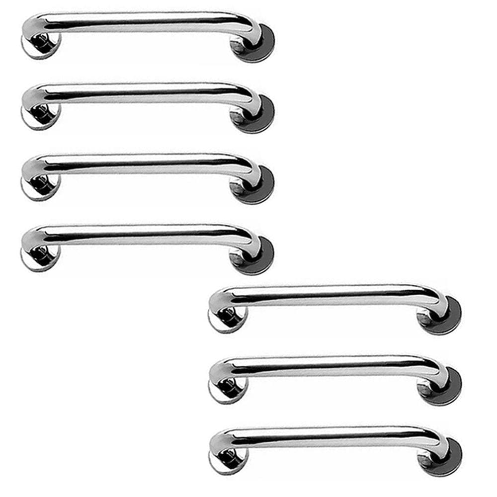 Barra de Apoio 40cm Alça Aço Inox Kit 7 Unidades Idoso Criança Gestante Cadeirante Banheiro Box Resistente Suporte Corrimao Escada Acessibilidade