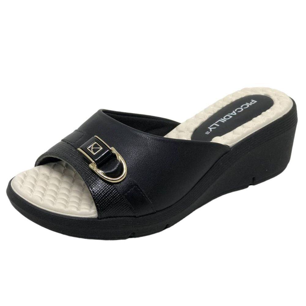 Tamanco Anabela Médio Feminino Casual Conforto Piccadilly