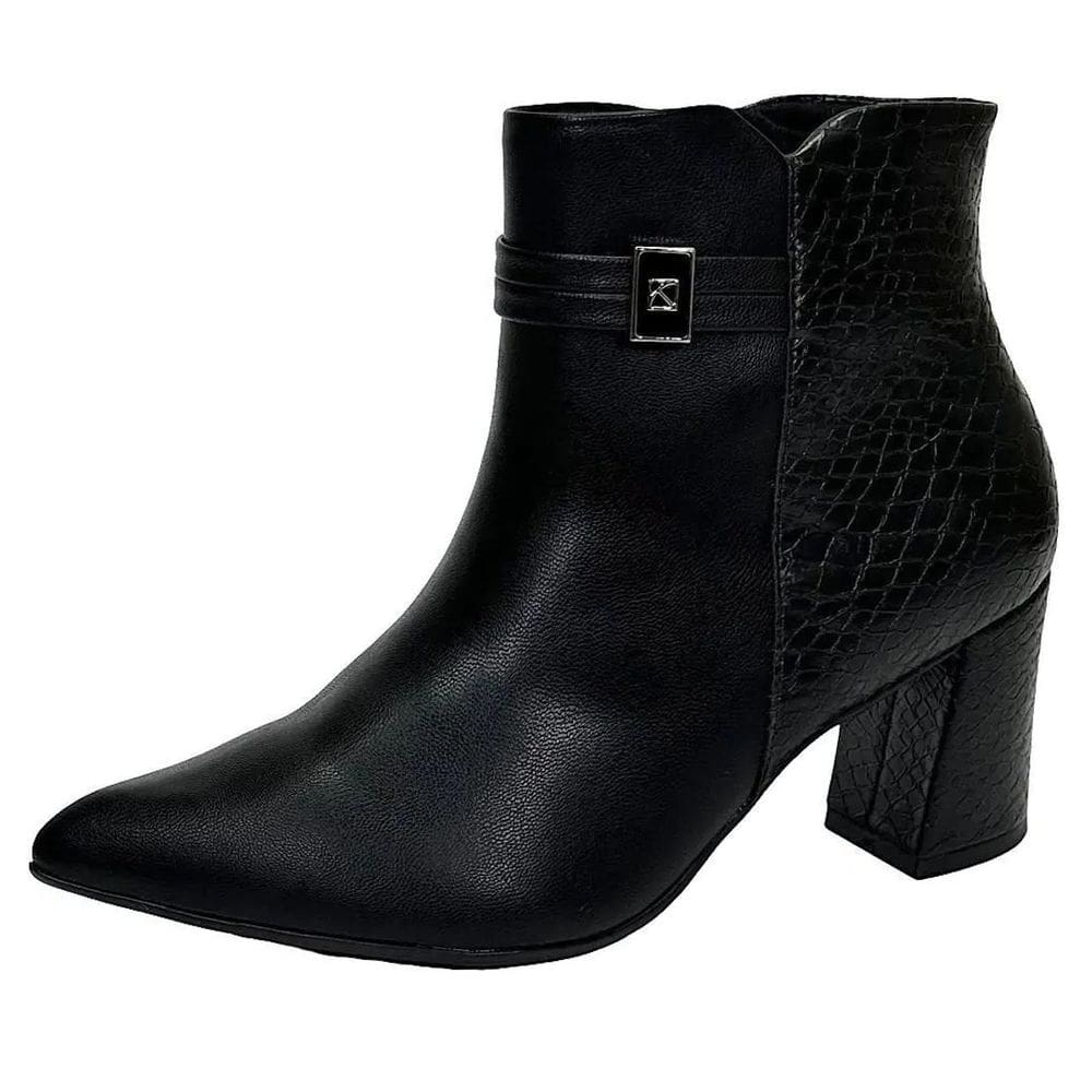 Bota Feminina Moderna Croco Salto Alto Conforto Piccadilly