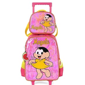 Kit Mochila Rodinha Lancheira Luxcel Turma da Mônica Magali
