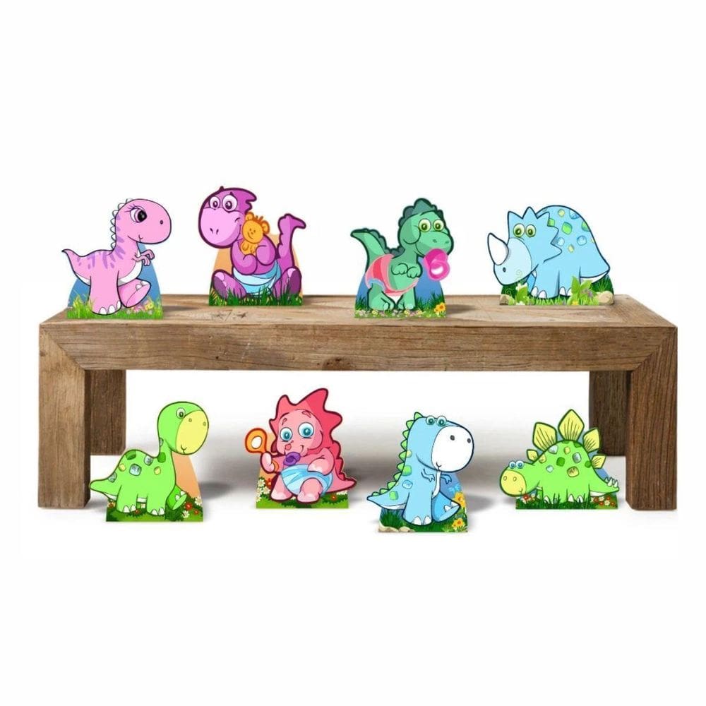 Dinossauros Baby Kit 8 Enfeites Decoração Festa Displays