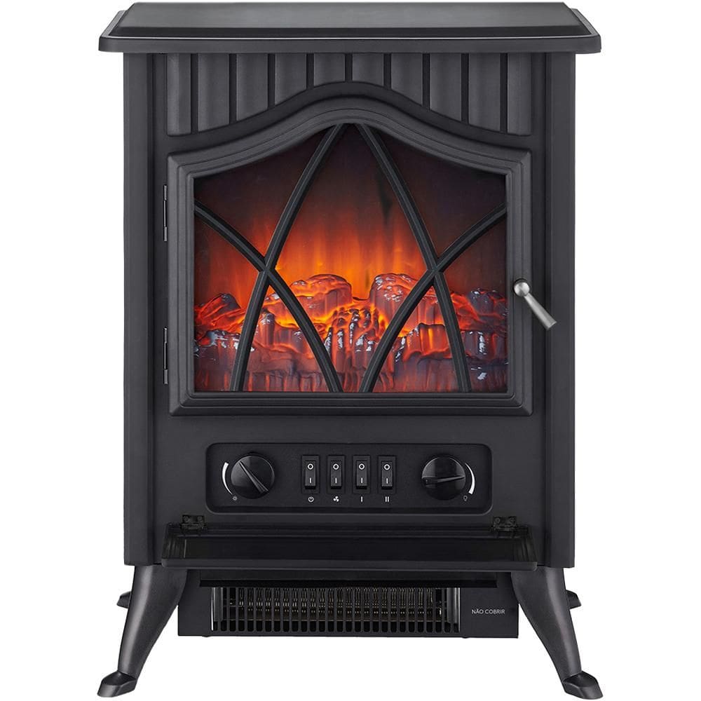 Aquecedor Lareira Elétrica Cadence Retrô AQC810, Preto
