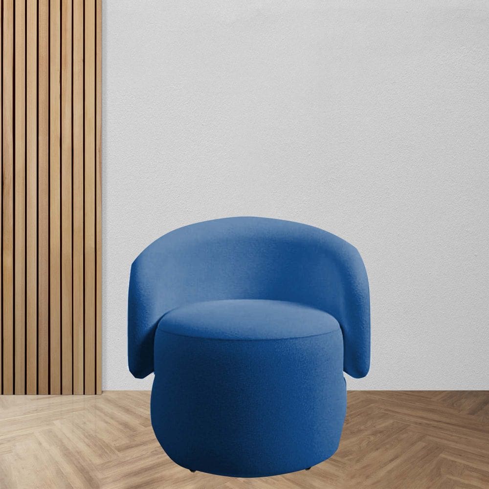 Poltrona Decorativa Anny Suede Marinho