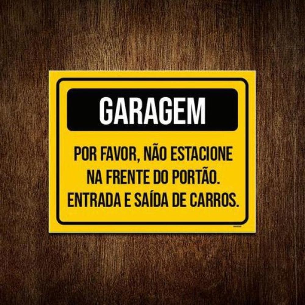 Placa Garagem Não Estacione Entrada Saída De Carros 36X46