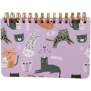 Agenda p/ Anotações Espiral 52 Páginas Gatos Capa 2 - Quanhe