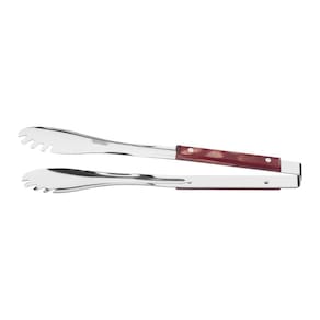 Pegador Carne Inox Polywood Churrasco Cabo Vermelho Castanho Tramontina