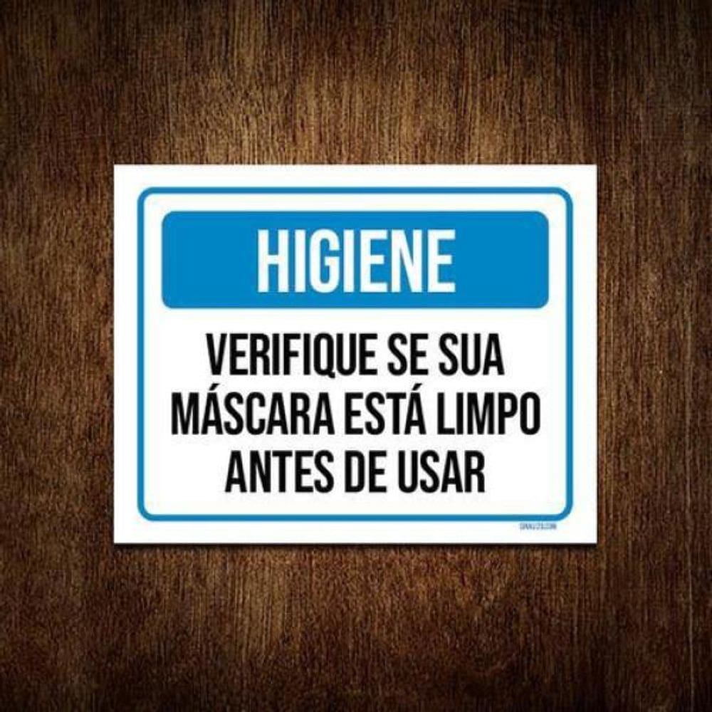 Kit 10 Placas Higiene Verifique Sua Máscara Está Limpa