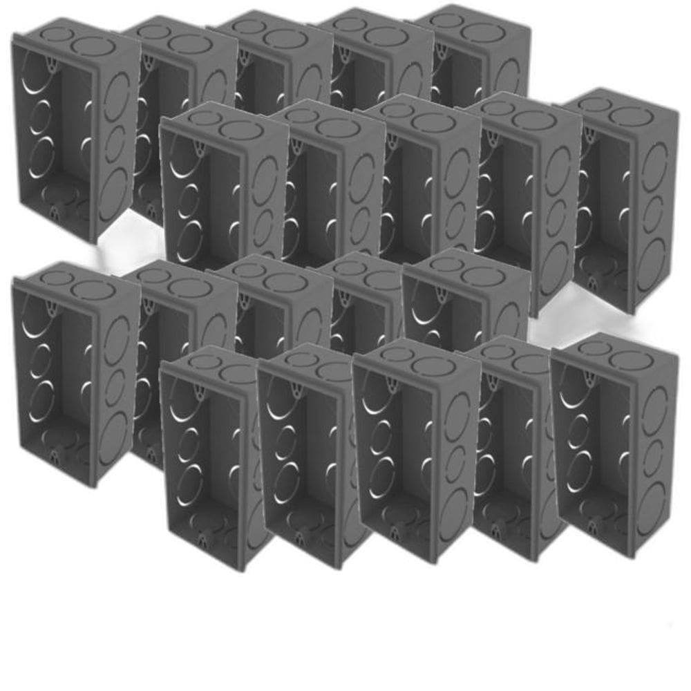 Kit 20 Caixa De Luz 4X2 Embutir Cinza Tuboline