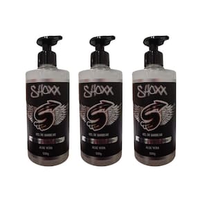 Gel De Barbear Shoxx 500G Aloe Vera - Kit Com 3Un