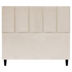 Cabeceira Decorativa Classic Para Cama De Casal 140 Cm Suede Bege Suede