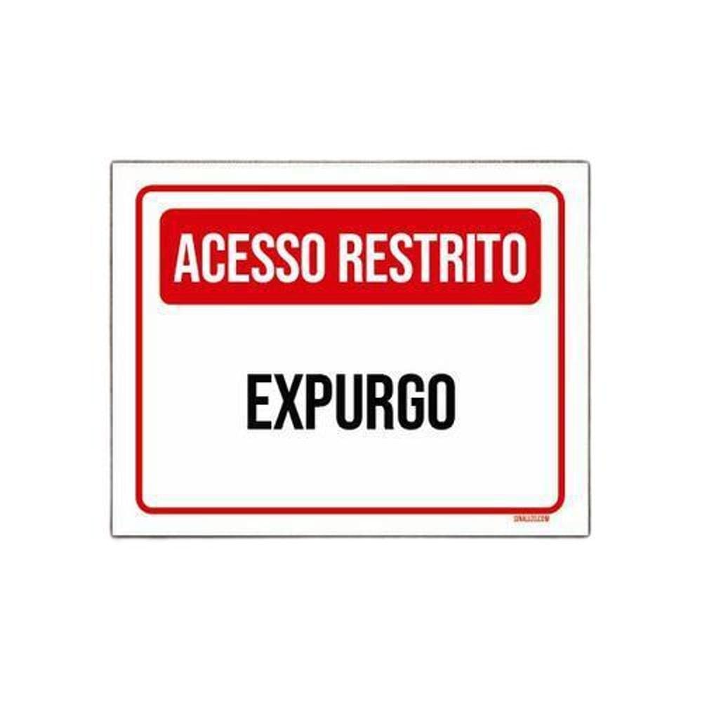 Placa Acesso Restrito 27x35 - Poliestireno Impacto