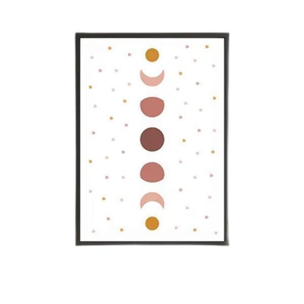 Quadro Sequência De Luas Boho 45X34Cm