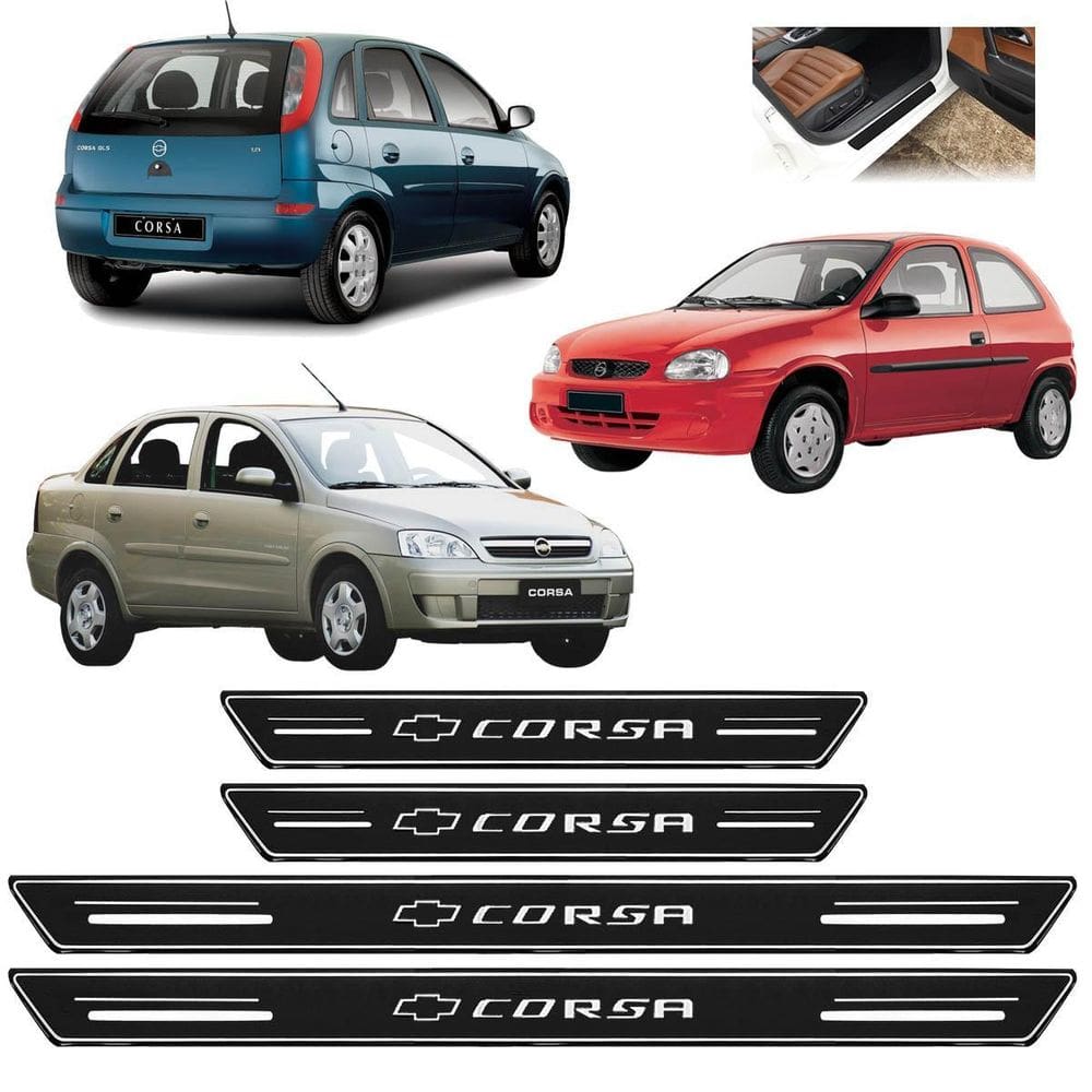 Soleira Porta Platinum Corsa Hatch Sedan 1994 A 2012 Preto