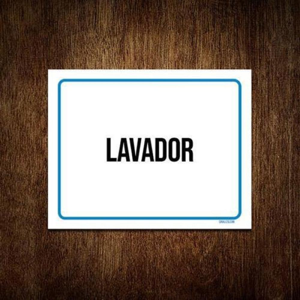 Kit 10 Placas Sinalização Ambiente Lavador