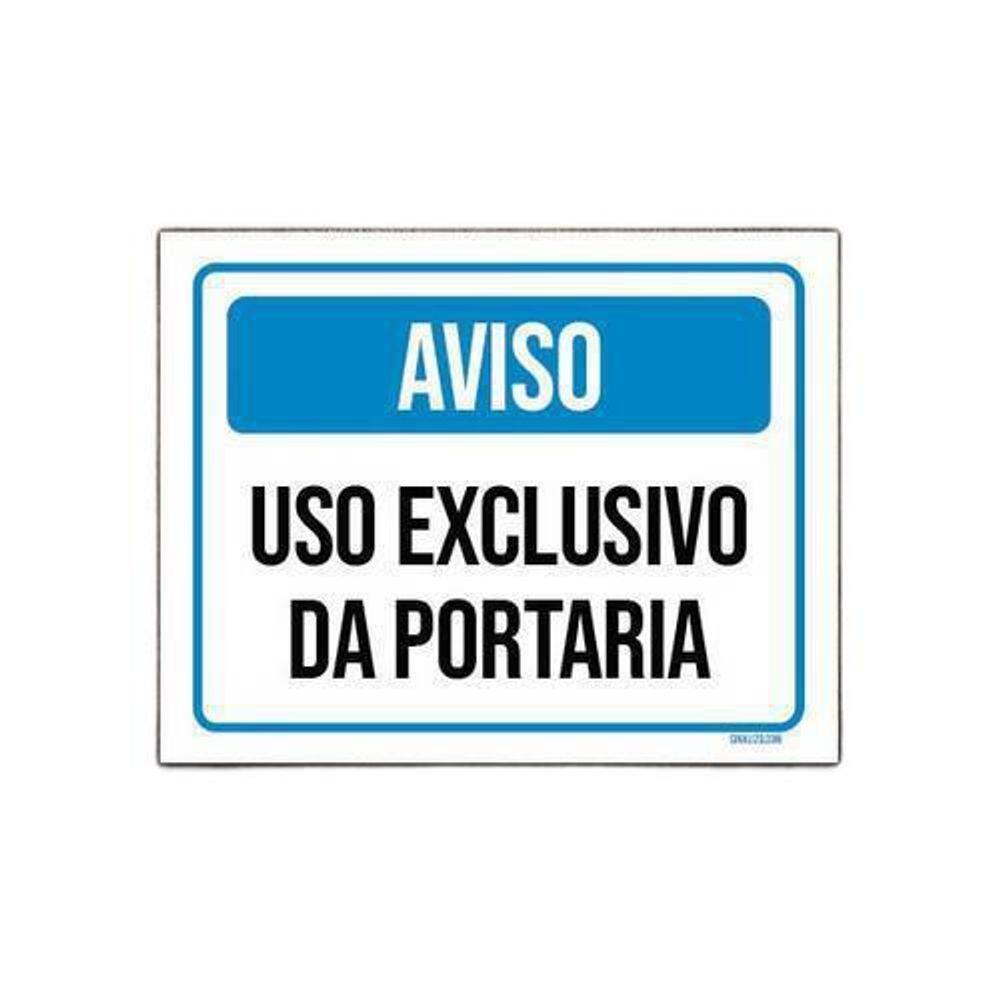 Kit 5 Placas Aviso Uso Exclusivo Da Portaria