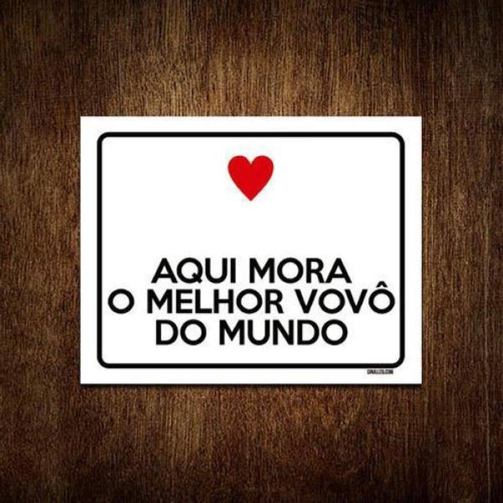 Kit 5 Placas Decorativa Aqui Mora Melhor Vovô Do Mundo