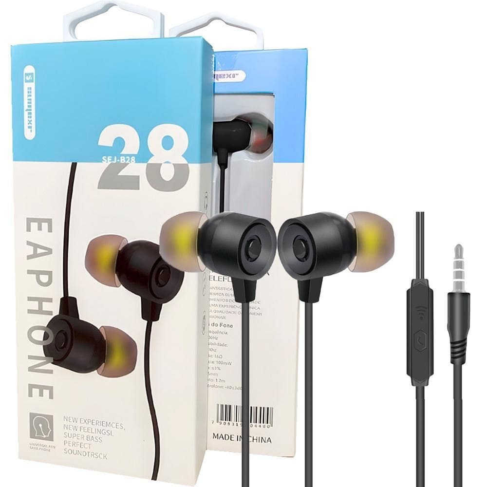 Fone De Ouvido Kaile Alta Qualidade Musical 3,5Mm Cor Preto