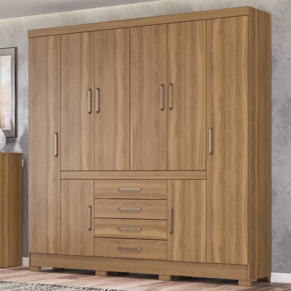 Guarda Roupa Casal 8 Portas e 4 Gavetas New Realce